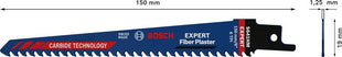 Brzeszczot do piły szablastej BOSCH Expert Fibre Plaster S 641 HM Długość 150 mm Szerokość 19 mm ( 4000837443 )