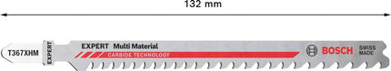 BOSCH jigsaw blade Expert Multi Material T 367 XHM overall length 132 mm ( 4000837475 )
