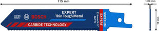 BOSCH Säbelsägeblatt Expert Thin Tough Metal Länge 115 mm Breite 19 mm ( 4000837491 )