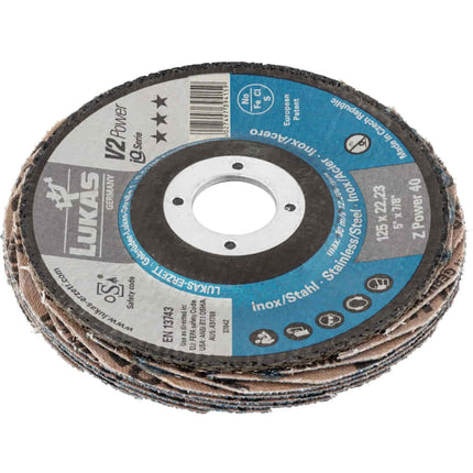 LUKAS Fächerscheibe V2 POWER ZK Ø 125 mm Körnung 40 flach ( 4000840346 )