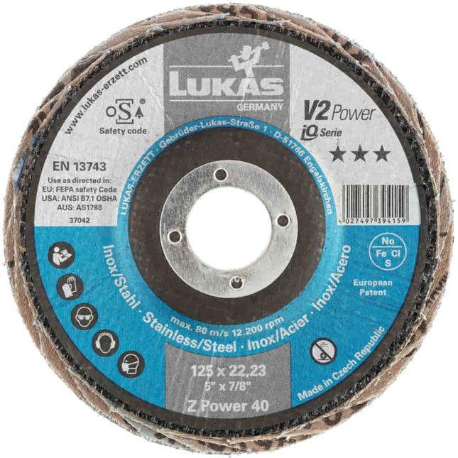 Disco de láminas LUKAS V2 POWER ZK Ø 125 mm grano 40 plano ( 4000840346 )