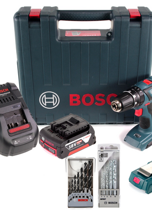 Bosch GSB 18-2-Li Plus Schlagbohrschrauber Professional 18 V im Koffer + 1x GBA 6,0 Ah + Bosch GAL 1880 CV Schnellladegerät + Bosch 5 tlg. Steinbohrer Set + Bosch Holzbohrer Set 7 tlg. + Bosch USB Ladegerät Adapter für 18V Akkus - Toolbrothers