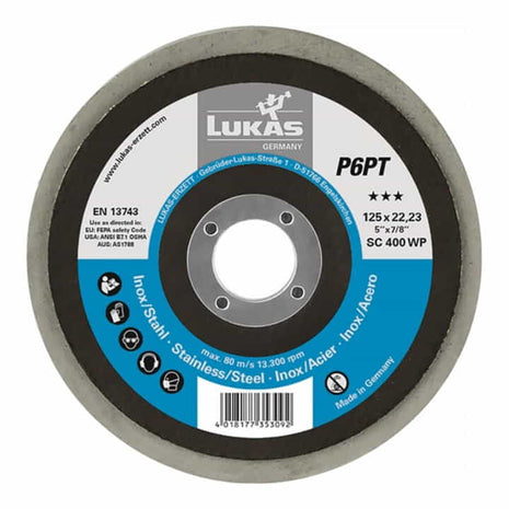 Plateau de polissage LUKAS P6PT Ø 125 mm alésage Ø 22,23 mm (4000840859)