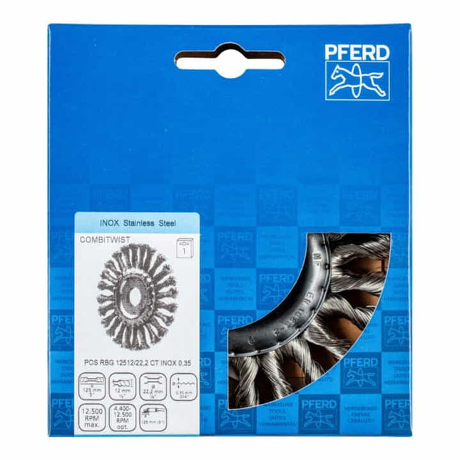 PFERD Wheel brush RBG 12512/22,2 CT INOX 0,35 Ø 125 mm Wire thickness 0,35 mm ( 4000841219 )