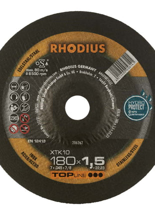 RHODIUS Disque à tronçonner INOX Ø 180 x 1,5mm contrecoudé ( 4000841296 )