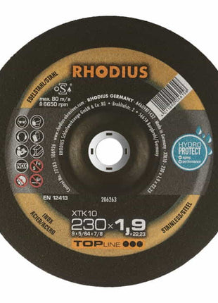 Disco de corte RHODIUS XT10 D230x1,9mm acodado (4000841297)