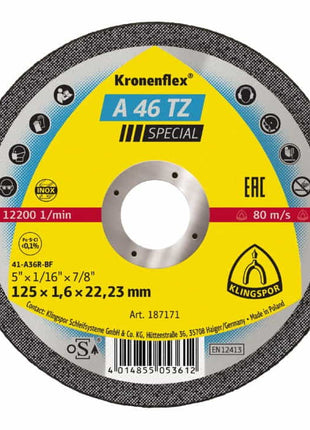 KLINGSPOR Trennscheibe A 46 TZ Special D125x1,6mm gerade ( 4000841487 )