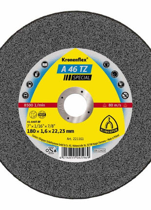 Disco de corte KLINGSPOR A 46 TZ Special D180x1,6mm recto (4000841494)