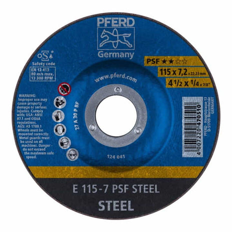 Disco abrasivo PFERD PSF ACERO D180xS7,2mm (4000842652)