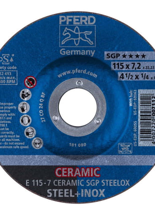 PFERD disque abrasif CERAMIC SGP STEELOX D115xS7mm (4000843236)