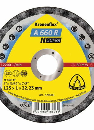 KLINGSPOR Trennscheibe A 660 R Supra D125x1mm gerade ( 4000843412 )