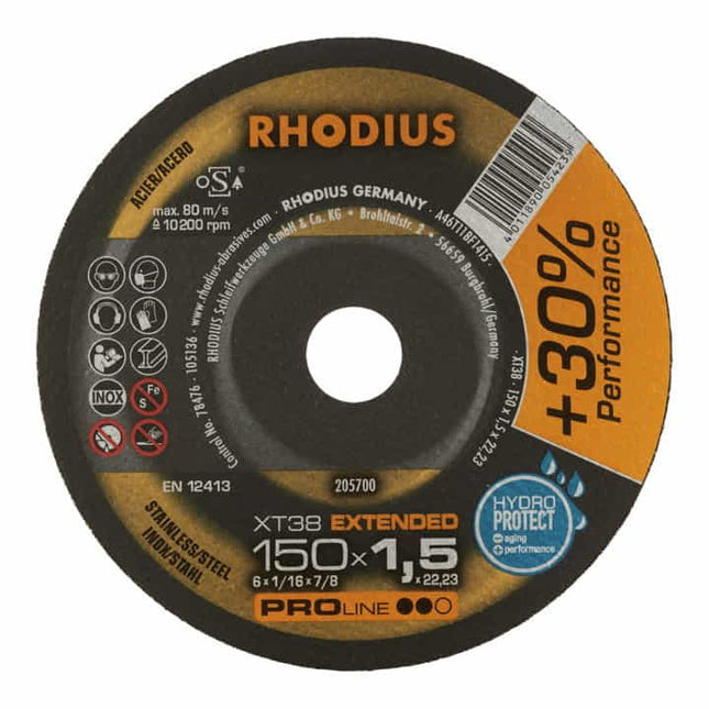Disco de corte RHODIUS XT38 D125x1mm recto ( 4000843742 )