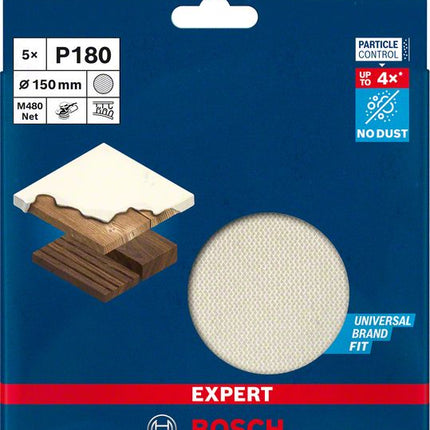 Disco de lija de malla BOSCH Expert M480 150 mm grano 180 (4000844858)
