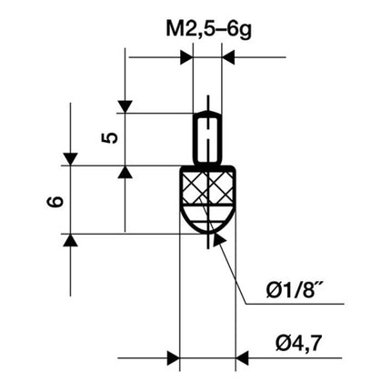 KÄFER Messeinsatz Ø 3 mm Länge 6 mm Kugel ( 4000851688 )