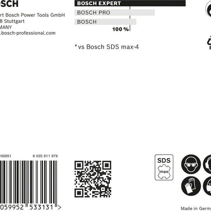 BOSCH martillo perforador Expert SDS max-8X Ø 24 mm trabajo l.400 mm l.520 mm ( 4000909912 )
