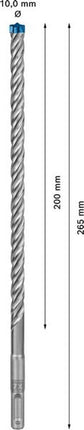 BOSCH Hammerbohrer Expert SDS-7X Ø 10,0 mm Arbeits-L.200 mm L.265 mm ( 4000909944 )