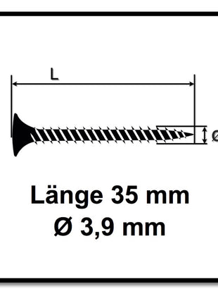 Technofast HBGF3935TD 1000 x Schnellbauschrauben Magazinschrauben 3,9 x 35 PH2 Feingewinde - Toolbrothers