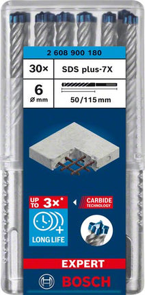 BOSCH Hammerbohrer Expert SDS-7X Ø 6 mm Arbeits-L.50 mm L.115 mm ( 4000909986 )