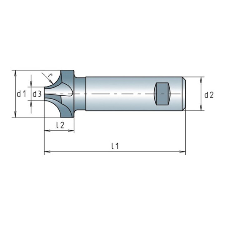 MAYKESTAG Viertelkreisprofilfräser DIN 6518 B Typ N Radius 2 mm ( 4117802004 )