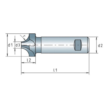 MAYKESTAG Viertelkreisprofilfräser DIN 6518 B Typ N Radius 5 mm ( 4117802010 )