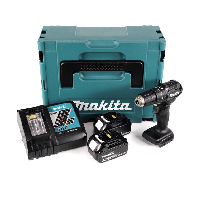 Makita DHP 483 RFJB Akku Schlagbohrschrauber 18 V 40Nm schwarz im Makpac + 2x 3,0Ah Akku + Ladegerät - Toolbrothers
