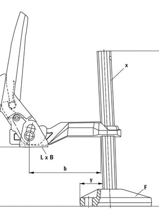 Pince de table de machine BESSEY hauteur de serrage 200 mm (4123740020)