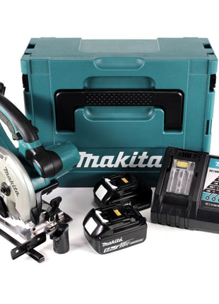 Makita DSS 501 RTJ 18V 136 mm Li-ion Akku Handkreissäge im Makpac + 2x 5,0 Ah Akku + Ladegerät - Toolbrothers