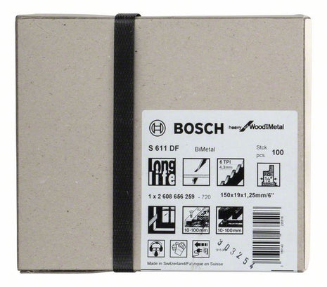 Lame de scie alternative BOSCH S 611 DF longueur 150 mm largeur 19 mm (8000343747)