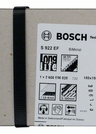 BOSCH Säbelsägeblatt S 922 EF Länge 150 mm Breite 19 mm ( 8000343780 )