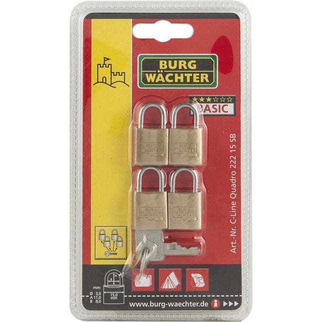 Set di lucchetti BURG-WÄCHTER Quadro 222 40 spessore del grillo 6 mm altezza del grillo 22 mm ( 8000428783 )