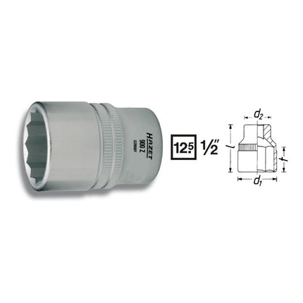 HAZET insert de clé à douille 900Z 1/2″ 12 pans (8000466650)