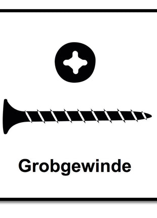 Technofast HBGF3935TE 5000 x Schnellbauschrauben Magazinschrauben 3,9 x 35 PH2 Grobgewinde - Toolbrothers