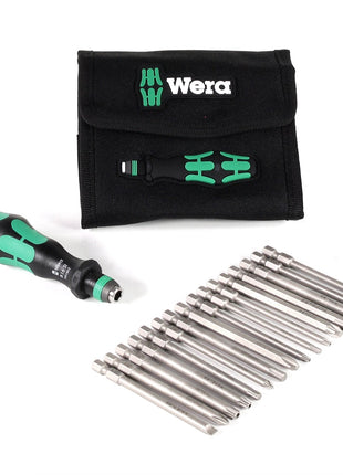 Wera Kraftform Kompakt KK 60 Bit-Schraubendreher 1/4" 17 - tlg. 6,3 mm in Tasche zur Gürtelbefestigung ( 05059295001 ) - Toolbrothers