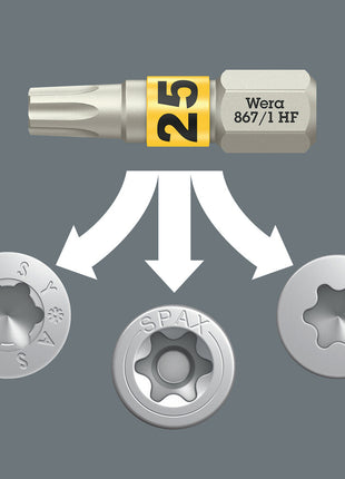 Embout WERA 867 TORX® HF 1/4″ TX 10 longueur 25 mm (8002899410)