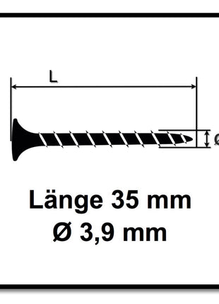 SENCO DS 5550 18V DuraSpin Magazin Schrauber ( 7W2001N ) mit 2x 3,0 Ah Akkus, Ladegerät und 1000x Grobgewinde Schrauben 3,9x35 - Toolbrothers