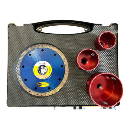 Marcrist set de coupe et de perçage de carreaux 125 mm + 1x disque à tronçonner + 3x forets à sec ( 3999.101.234 ) + Coffret