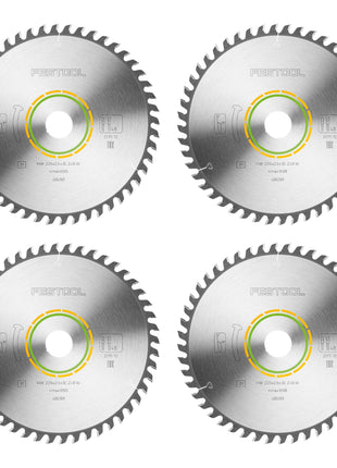 Hoja de sierra circular Festool HW 225x2,6x30 W48 MADERA CORTE FINO 4 piezas (4x 488289) 225 x 2,6 x 30 mm 48 dientes para tableros de bloques, contrachapados, tableros multiplex, vidrio acrílico, MDF