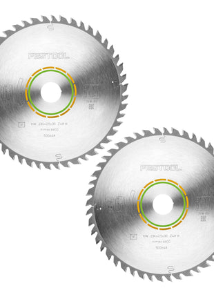 Festool HW 230x2,5x30 Lame de scie circulaire W48 WOOD FINE CUT 2 pièces (2x 500648) 230 x 2,5 x 30 mm 48 dents pour bois massif, panneaux revêtus et plaqués