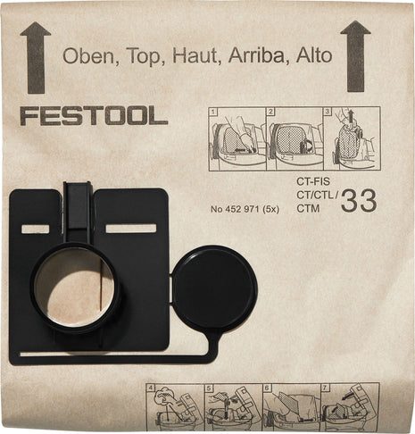 Festool FIS-CT 33/5 Filtersack 5 Stk. ( 452971 ) für Absaugmobil CT 33