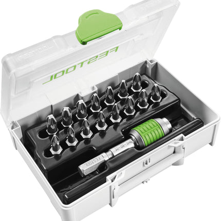 Festool SYS3 XXS CE-PZ BHS Surtido de 60 puntas (205824) para taladros de batería y taladros de percusión Festool con soporte FastFix y portaherramientas WH-CE CENTROTEC