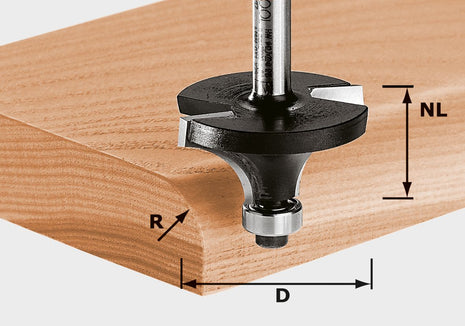 Festool HW S8 D16,7/R2 KL Abrundfräser ( 491009 ) für OF 900, OF 1000, OF 1010, OF 1010 R, OF 1400, OF 2000, OF 2200