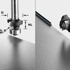 Fresa para redondear Festool S8 HW R3 D22-KL OFK (499797) para OF 1010, OF 1010 R, OFK 700, MFK 700