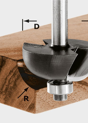 Festool HW S8 D28,7/R8 KL Hohlkehlfräser ( 491019 ) für OF 900, OF 1000, OF 1010, OF 1010 R, OF 1400, OF 2000, OF 2200