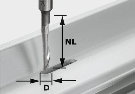 Fresa de aluminio Festool HS S8 D5/NL23 (491036) para OF 900, OF 1000, OF 1010, OF 1010 R, OF 1400, OF 2000, OF 2200