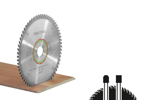 Hoja de sierra circular Festool HW 225x2,6x30 TF64 LAMINADO/HPL (489459) para CS 70