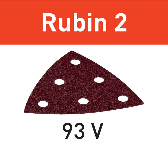 Festool STF V93/6 P100 RU2/50 hoja de lija Ruby 2 (499164) para RO 90 DX, DX 93, RS 300, RS 3, LRS 93 (zapata de lijado de hierro)