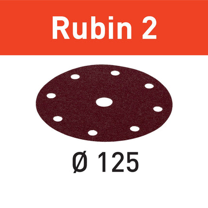 Disco abrasivo Festool STF D125/8 P120 RU2/10 Ruby 2 (499105) para RO 125, ES 125, ETS 125, ETSC 125, ES-ETS 125, ES-ETSC 125, ETS EC 125, LEX 125