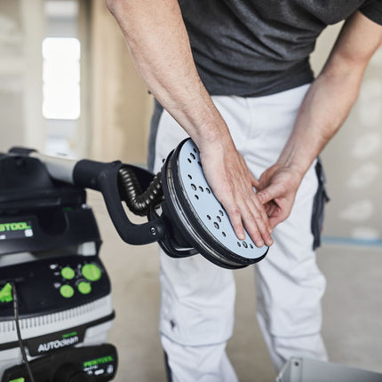 Disco de lijado Festool STF D225/128 P180 GR/5 granate (205667) para lijadoras de cuello largo PLANEX LHS 2 225 EQ(I), PLANEX 225 EQ, PLANEX LHS-E 225 easy, PLANEX LHS 2-M 225 EQ