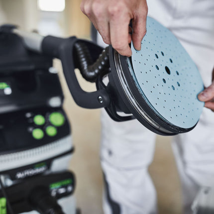 Disco de lijado Festool STF D225/128 P180 GR/5 granate (205667) para lijadoras de cuello largo PLANEX LHS 2 225 EQ(I), PLANEX 225 EQ, PLANEX LHS-E 225 easy, PLANEX LHS 2-M 225 EQ