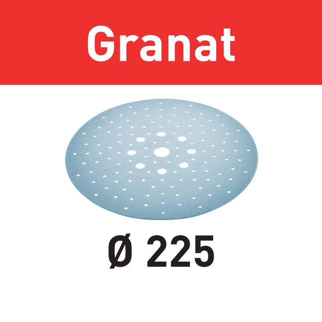 Festool STF D225/128 P240 GR/5 Schleifscheibe Granat ( 205668 ) für Langhalsschleifer PLANEX LHS 2 225 EQ(I), PLANEX 225 EQ, PLANEX LHS-E 225 easy, PLANEX LHS 2-M 225 EQ